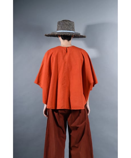 5.Ronda v-neck tops / Organic cotton / Burnt orange