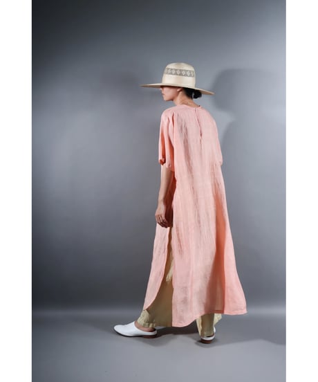 4.Slit dress / Half sleeve / Silk khadi / Petal pink