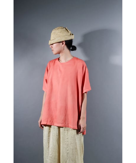 3.Fendo-Half sleeve tops / Organic cotton satin / Sunset pink