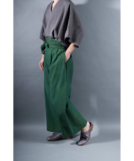 5.Hakama pants / sp / organic cotton typewriter / size1 / evergreen