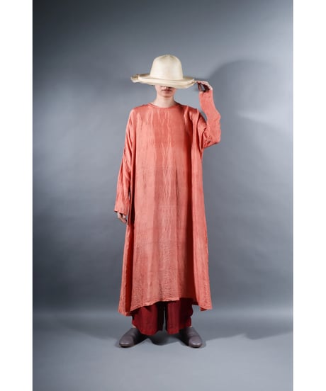 3. Slit dress / Long sleeve / Silk khadi / Sunset pink