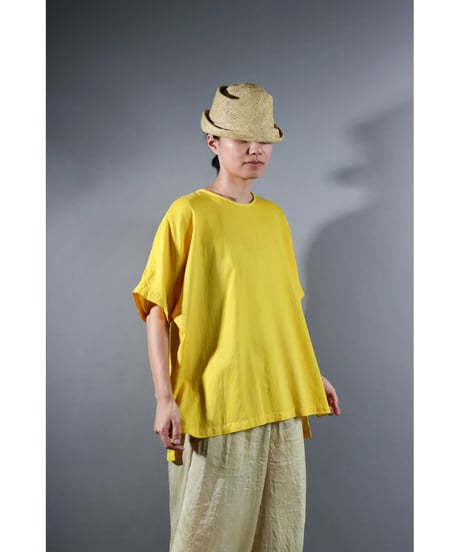 1.Fendo-Half sleeve tops / Organic cotton satin / Fukugi yellow