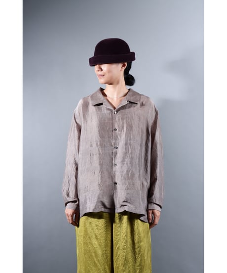 2.Kolumo Long sleeve / Silk khadi / size1 / Silver gray