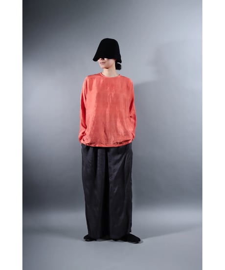 1.Fendo-Long sleeve tops/ Silk khadi / Sunset pink