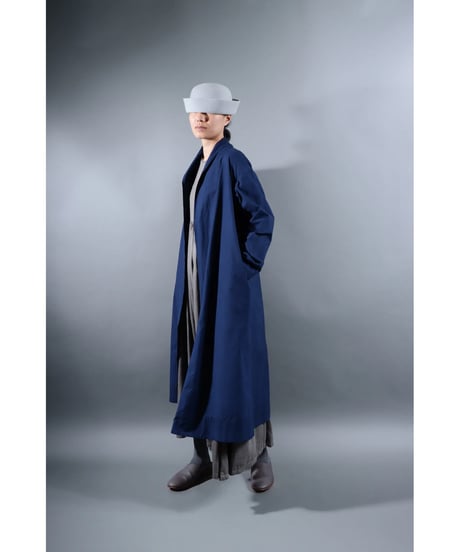 3.Robe coat sp / Organic cotton Typewriter / Size1 / Evening blue