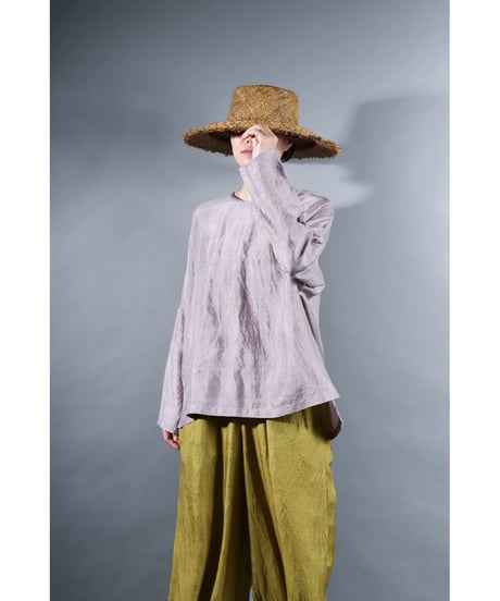 2.Fendo / Long sleeve tops / Silk khadi / Pale purplish gray