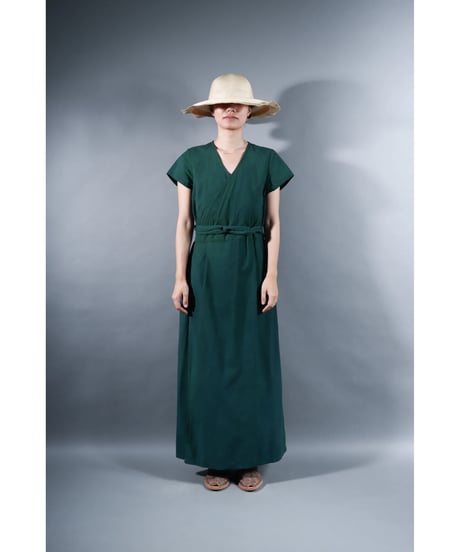 3.Rulo-capsleeve dress / Organic cotton / Ever green