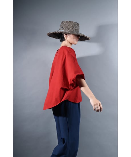 2.Ronda v-neck tops / sp / Organic cotton / Madder red