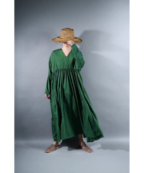 3.Kurteno valo / Long sleeve / Organic cotton satin / Leaf green
