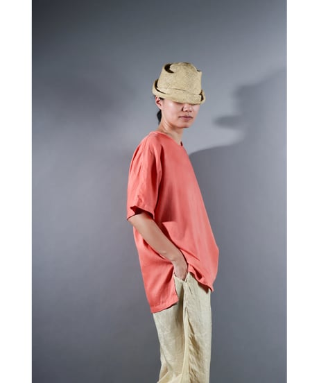 3.Fendo-Half sleeve tops / Organic cotton satin / Sunset pink