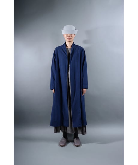 3.Robe coat sp / Organic cotton Typewriter / Size1 / Evening blue