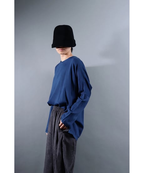 １.Fendo-Long sleeve tops / Organic cotton satin / Ryukyu indigo