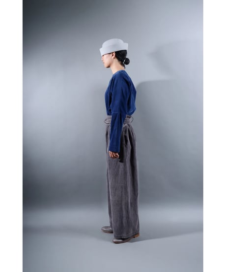1.Hakama corduroy pants / organic cotton / size1 / Purplish gray