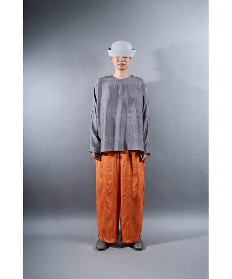 2.Fendo-Long sleeve tops/ Silk khadi / Metalic gray