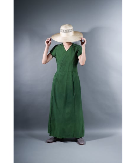 1.Rulo / Dress / Cap sleeve / Organic cotton Cord lane / Leaf green