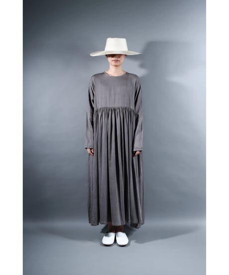 1.Kurteno-dress / Long sleeve / Organic cotton satin / Warm gray