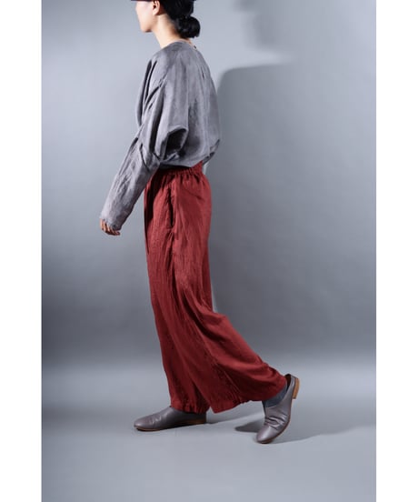 1.Lumo pants / Silk khadi / Dark cherry
