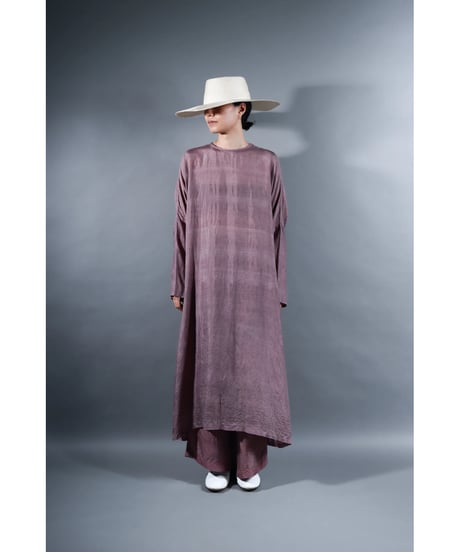 1. Slit dress / Long sleeve / Silk khadi / Calm purple