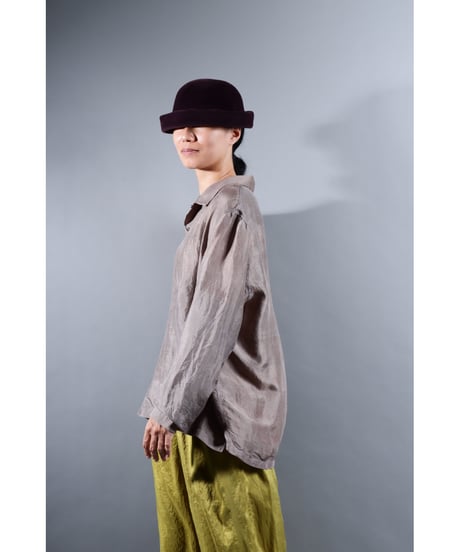 2.Kolumo Long sleeve / Silk khadi / size1 / Silver gray
