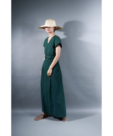 3.Rulo-capsleeve dress / Organic cotton / Ever green