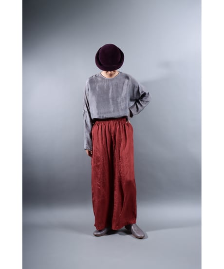 1.Lumo pants / Silk khadi / Dark cherry