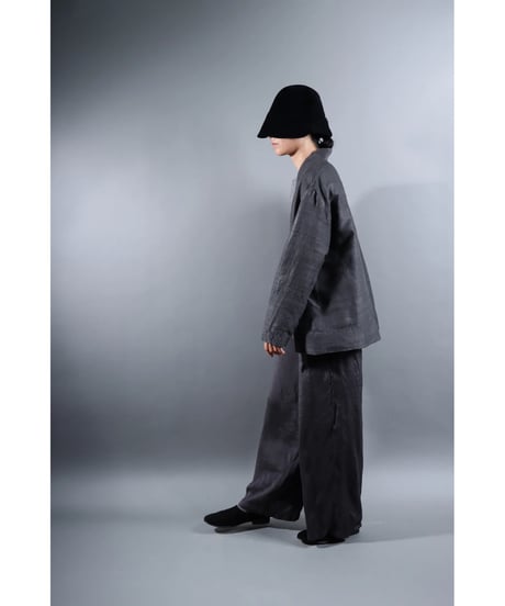 １.Haori tussar / Silk khadi / size 1 / Charcoal gray