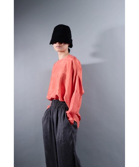 1.Fendo-Long sleeve tops/ Silk khadi / Sunset pink