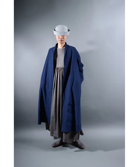 3.Robe coat sp / Organic cotton Typewriter / Size1 / Evening blue