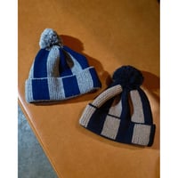 FOUND FEATHER - NEW Stripe Beanie / Italian Donegal Wool