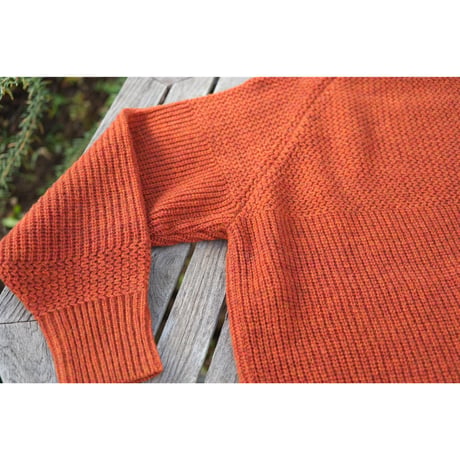 NOROLL - SIMPLE CREW NECK KNIT / ORANGE