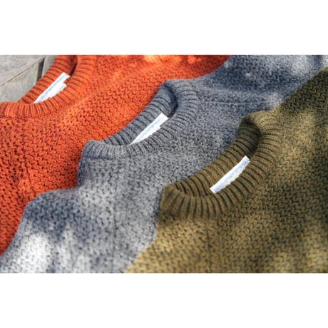 NOROLL - SIMPLE CREW NECK KNIT / ORANGE