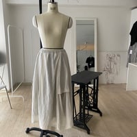 WHITE ramie LINEN "skirt "