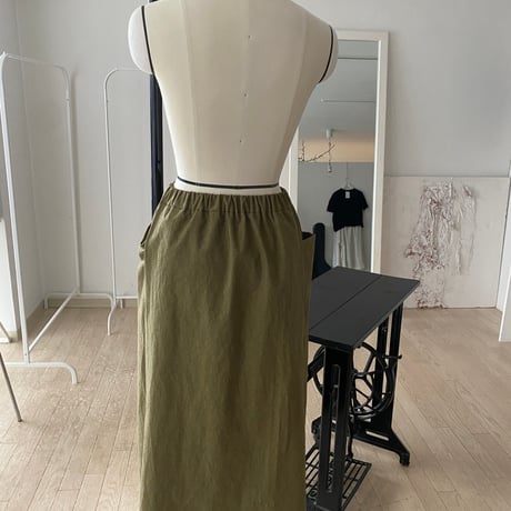 NO front＝back cotton linen SKIRT