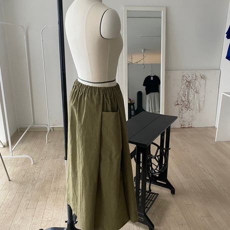 NO front＝back cotton linen SKIRT