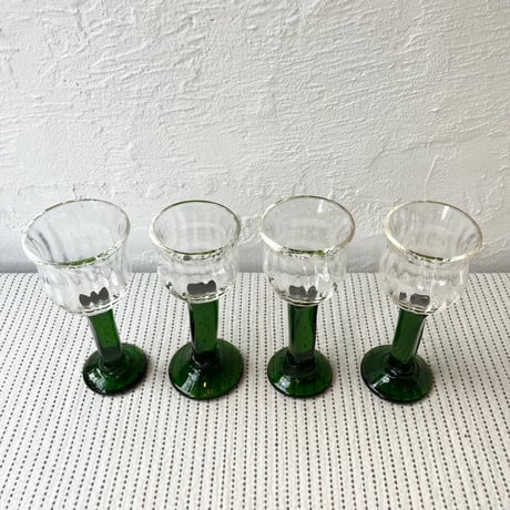森永豊　緑角脚ワイングラス