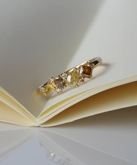 One of kind / Natural Diamond Ring ＜K18YG＞ -R763YG