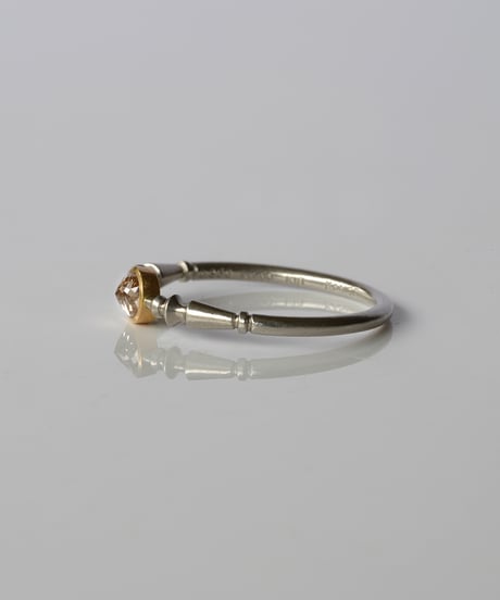 One of kind / Natural Diamond Ring ＜Pt/K18YG＞ -R350PTYG