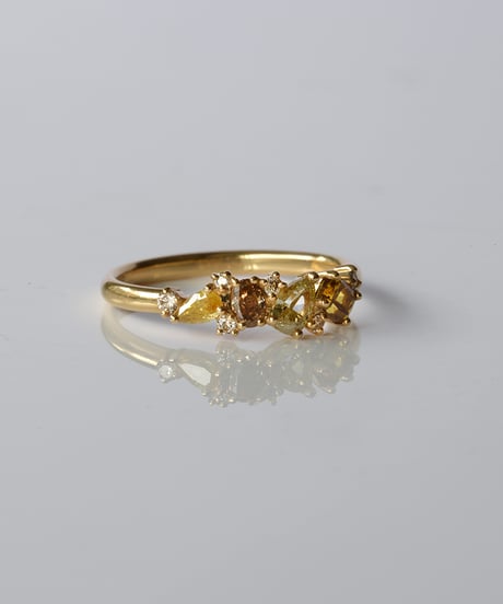 One of kind / Natural Diamond Ring ＜K18YG＞ -R763YG
