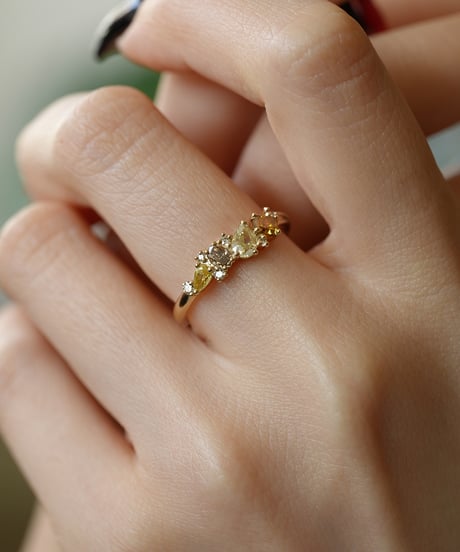 One of kind / Natural Diamond Ring ＜K18YG＞ -R763YG