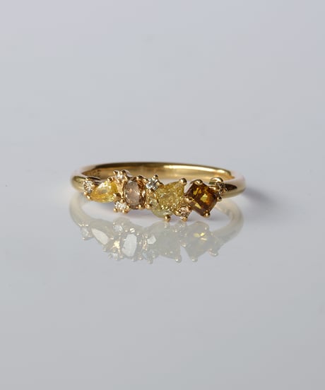 One of kind / Natural Diamond Ring ＜K18YG＞ -R763YG