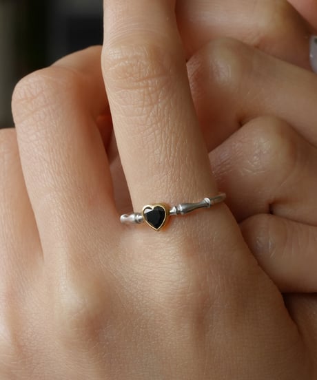 One of kind / Black Diamond Ring ＜Pt/K18YG＞ -R355PTYG