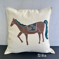 森もなみ　型染クッションカバー