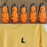 岸本ウラチ シリケンイモリの置物（おまかせ1体）＆刺しゅうTシャツ（イエロー）