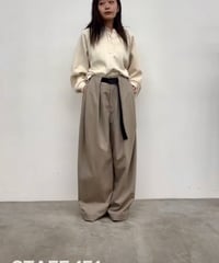 CLOCHE   ピンストライプベルト付きパンツ[652-86539]