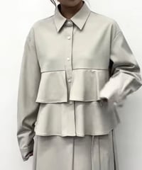 CLOCHE   ドライスチレッチラッフルシャツ[712-85521]