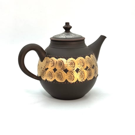 鯉江廣 Hiroshi Koie  金プラチナ彩 茶銚 木箱入　ST1211