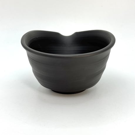 村越風月 Fugetsu Murakoshi 黒窯変茶器(絞り出し) 木箱付　ST1212