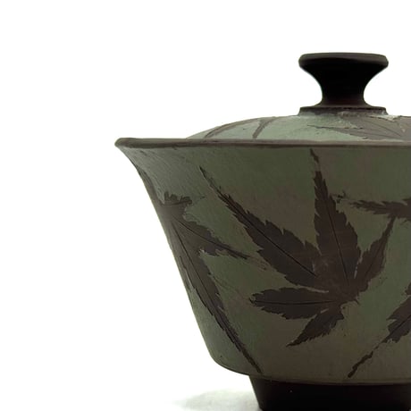 都築青峰 Seiho Tsuzuki 紅葉 蓋碗 黒　ST1333