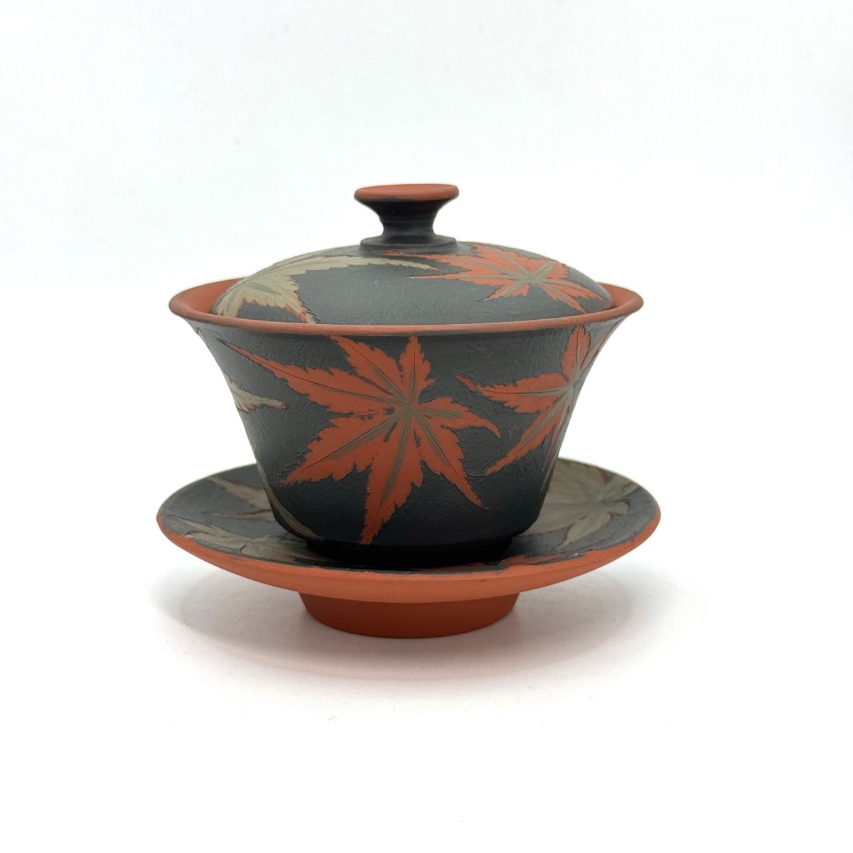 都築青峰 Seiho Tsuzuki 紅葉 蓋碗 朱 ST1331 | TOKONAME IS