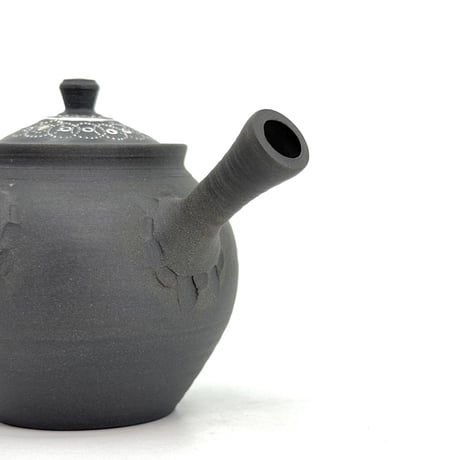 小北條 Kohokujo 黒 象嵌急須 (本朱泥炭化)　ST1374